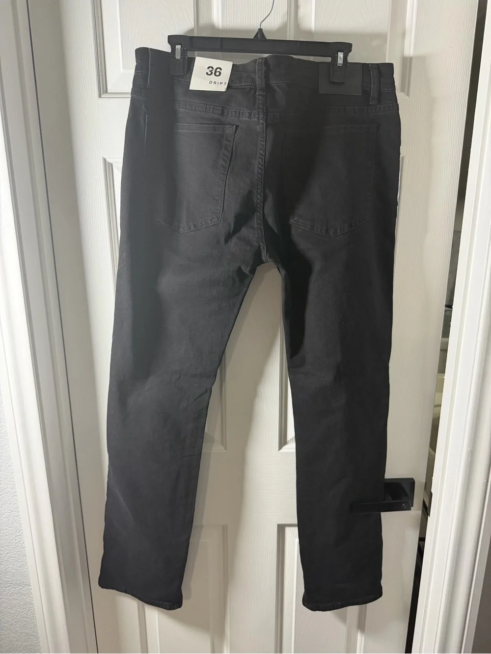 Dript Black Men's Jeans with White Side Stripe